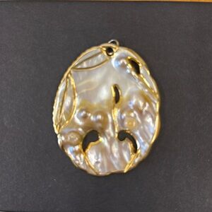 Blister Pearl Pendant with Gold Tone Metal Setting